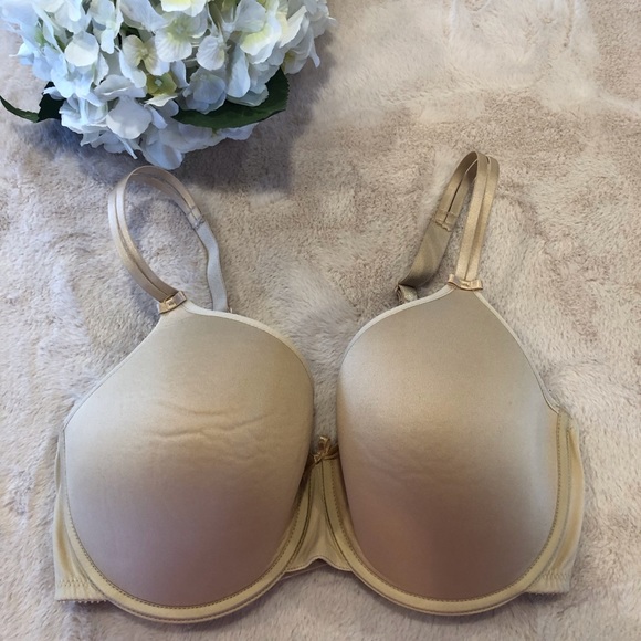 Chantelle Basic Invisible Memory Foam T-Shirt Bra Nude/ Tan Padded, Size 32DDDD - Picture 2 of 7